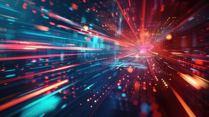 Obraz premium An American football player in a red uniform with helmet, on a blurred stadium background, sport banner