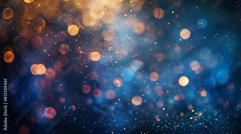 Poster dazzling abstract colorful blurred bokeh background with ample copy space featuring glittering multi