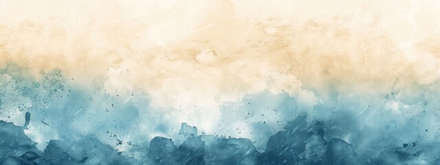 Background banner on blue and beige watercolor drawing background