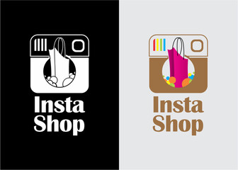 Naklejka premium insta shop logo for pazarlama...