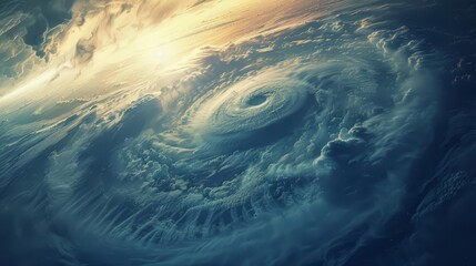 dramatic eye of hurricane storm viewed from space extreme weather phenomenon digital art