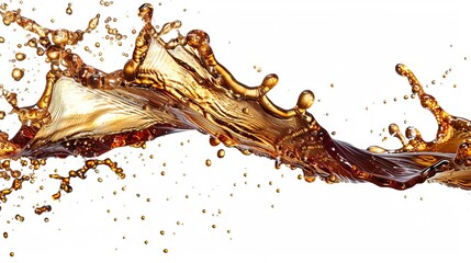 Obraz premium dynamic coffee splash isolated on white background highspeed photography capturing liquid motion cut out