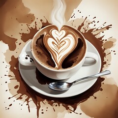 cup of coffee with heart