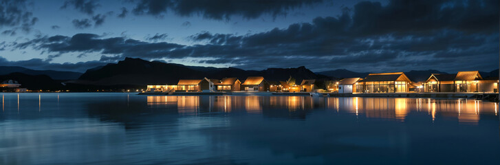 Blue lagoon geothermal resort in the Iceland