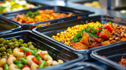 fresh vegetables and fruits in the grocery store.