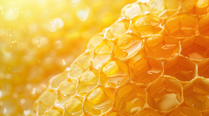 fresh sweet honeycomb, closeup. selective focus. shallow depth of field.