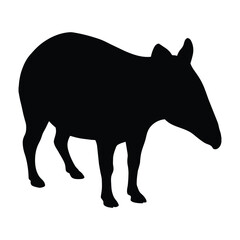 silhouette of a tapir animal