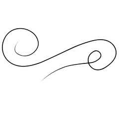 Vintage swirl ornament, line style Hand drawn vector ilustration