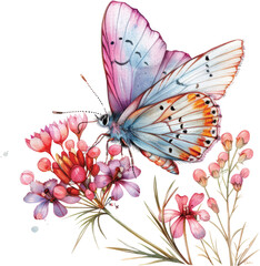 Butterfly with Flower Clipart