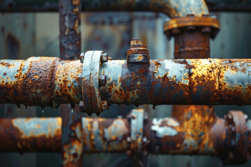 background rotten rusty water pipes 