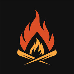 Camp fire logo vector design