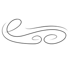 Vintage swirl ornament, line style Hand drawn vector ilustration