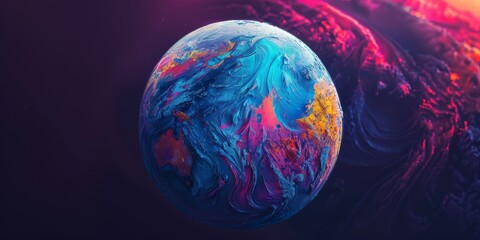 Vibrant Swirling Colors on a Fantastical Planet