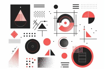 abstract boho geometric shapes great for poster  graphic design inspiration