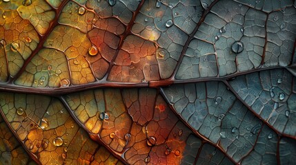 Raindrops on a leaf.