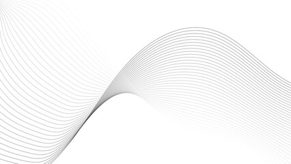 Abstract white and gray wave geometric Technology, data science frequency gradient lines on transparent background. Technology abstract lines on white background. Undulate Grey Wave Swirl, frequency 