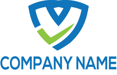 Security check emblem badge logo template. Shield with check mark icon logo with company logo.