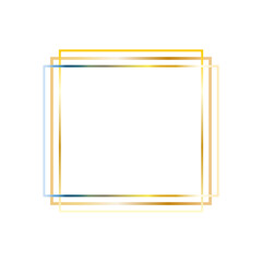 Elegant luxury photo frame golden shiny edge triple set