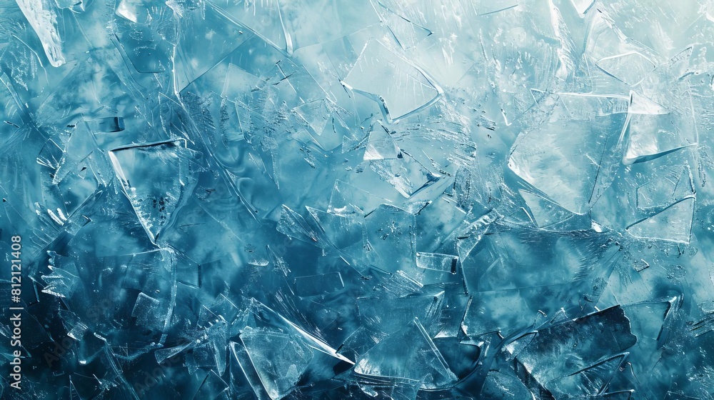 Aufkleber fractured icy blue texture with jagged edges and depth abstract frozen background ai generated digit