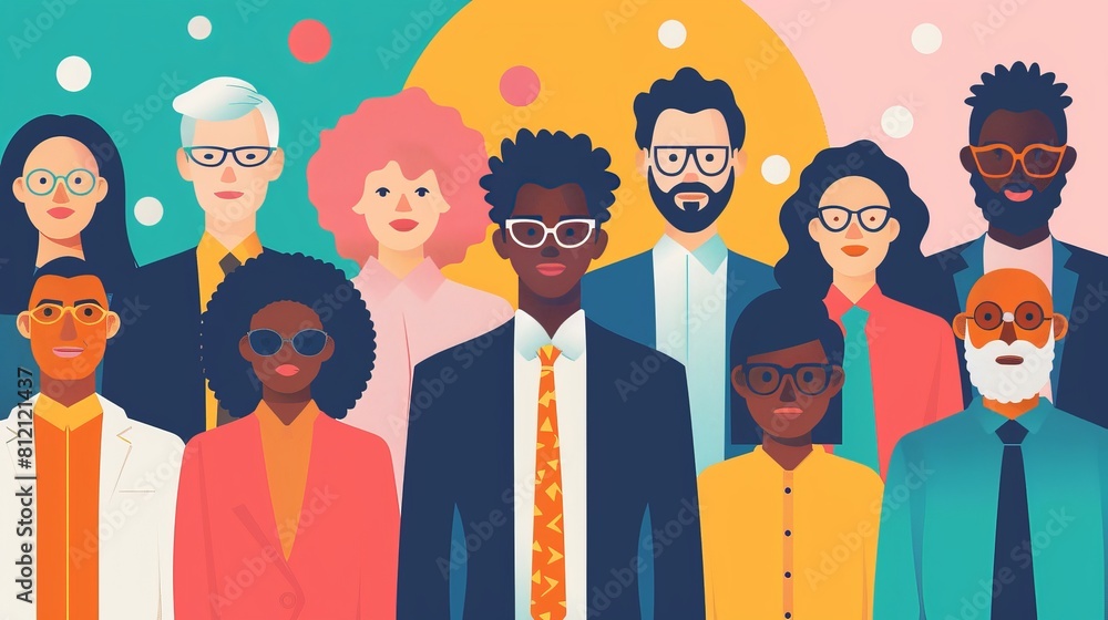 Wall mural the challenges of managing a multigenerational workforce and leveraging diverse perspectives. - Wall murals