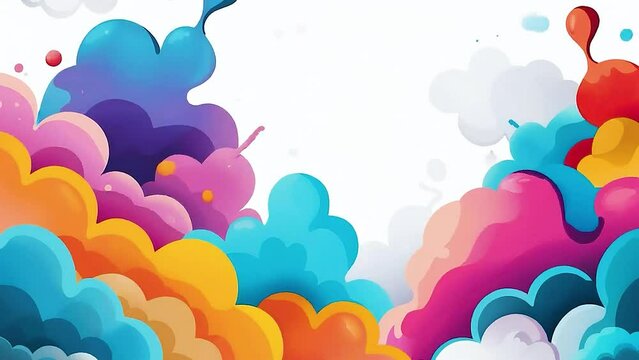 A colorful abstract design with a white background .