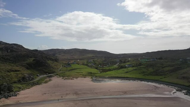 Dunree beach or Port B&aacute;n Co Donegal on a sunny but blustery day.