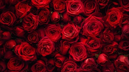 Red roses background for Valentine's Day.