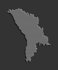 Vector map Moldova for points, dotted template