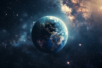 Obraz premium Mesmerizing space scene with stars and galaxies, evoking wonder and exploration