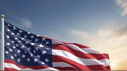 Obraz premium Memorial Days USA Flag Salute Suitable for Graphic Resources Banner and Greetings Card Template Copy Space