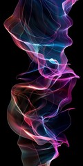 Naklejka premium Swirling Pink and Blue Smoke on Black Background