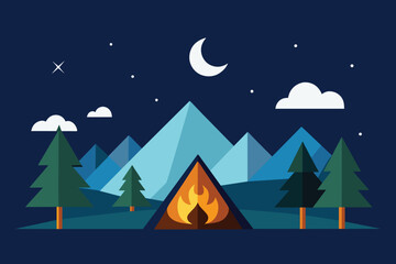 Night Camping vector design