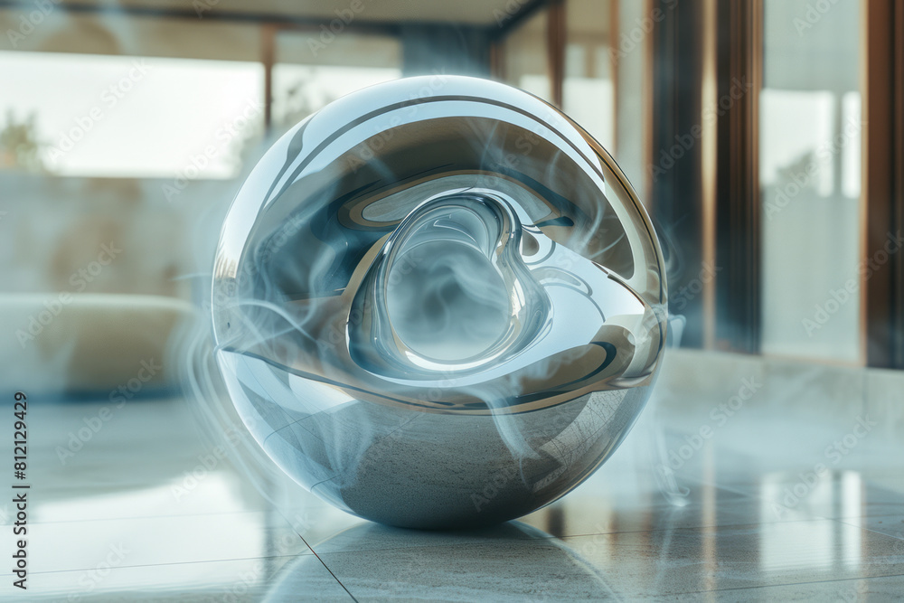 Fototapete Surreal scene representing quantum superposition, showing an object in multiple states simultaneously,