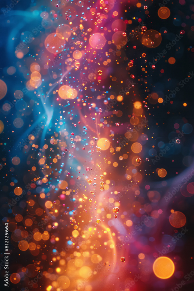 Poster surreal visualization of entropic effects in quantum mechanics, with order and chaos intertwined,