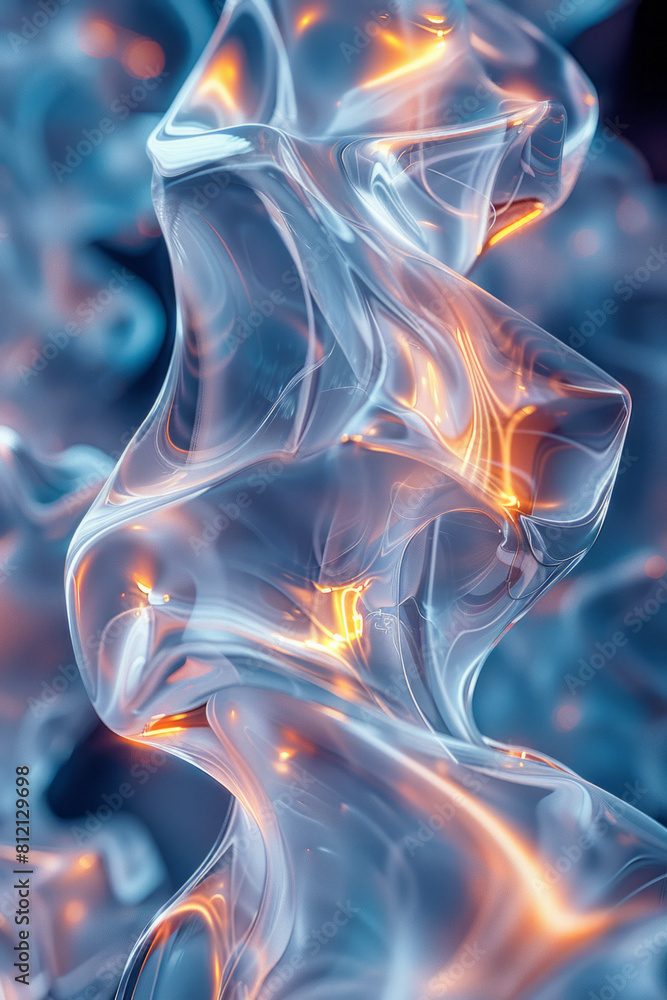 Poster Surreal visualization of entropic effects in quantum mechanics, with order and chaos intertwined,