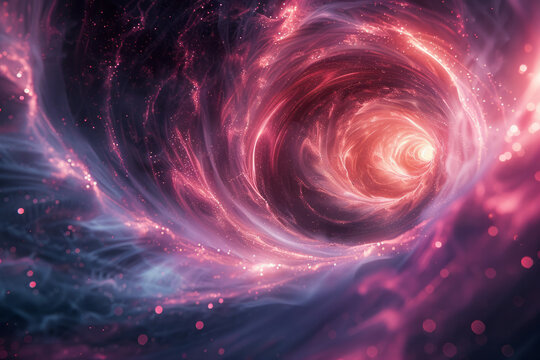 Abstract representation of gravitational redshift, with light waves stretching near a neutron star,