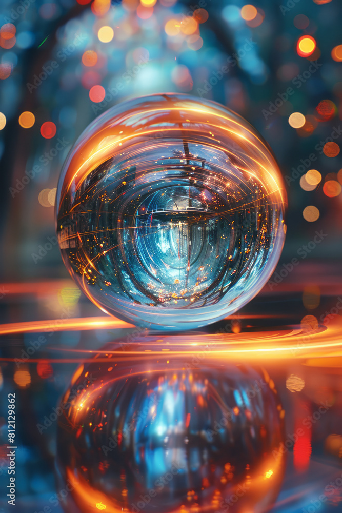 Aufkleber Abstract art showing the contraction of spacetime in front of an object moving at relativistic speeds,