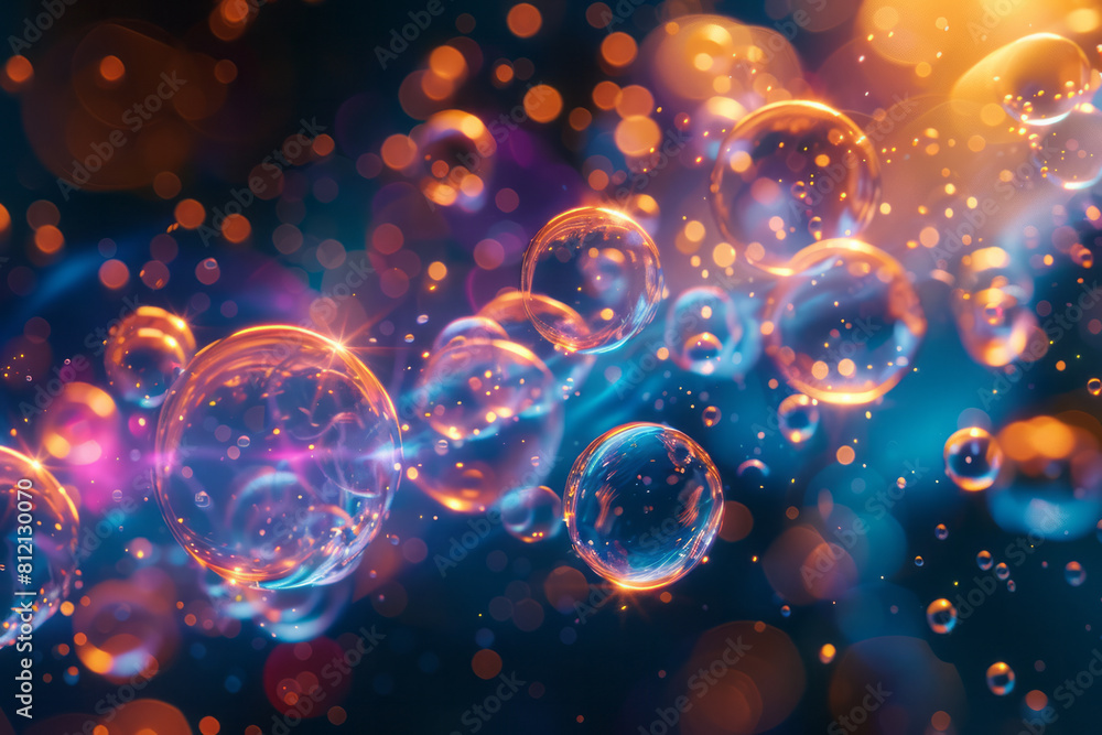 Poster Artistic interpretation of the eight types of gluons in a dynamic, energetic display,
