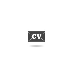 Fototapeta premium CV logo icon with shadow