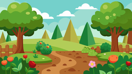 cartoon of beautiful natural vector illustration