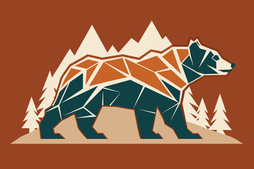 Bear Mountain Laser Cut vector design