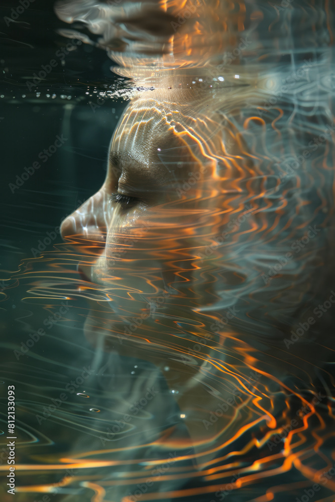 Poster abstract art representing the resonance phenomenon, with an object vibrating at its natural frequenc
