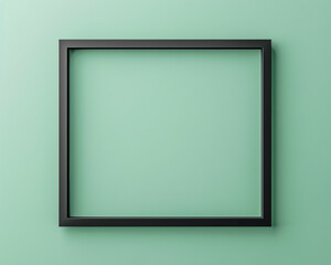 Chic matte black frames on a pastel green background stylish and modern frame mockup high-resolution and clear details