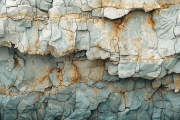 Fototapeta premium Conceptual artwork of a crumbling cliff face, with chaotic erosion patterns driven by water and wind,