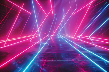 Immerse yourself in a vibrant background illuminated by neon light lines and dynamic laser beams