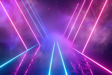 Immerse yourself in a vibrant background illuminated by neon light lines and dynamic laser beams