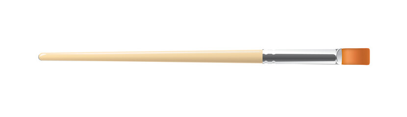 Realistic artist paintbrush. Fan, round, flat, angle brush. Watercolor, acrylic or oil brushes. Png clipart isolated on transparent background