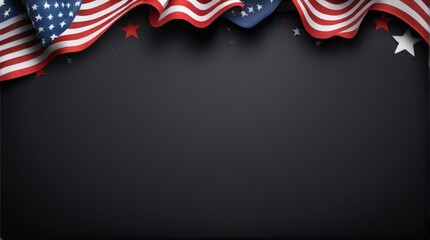 USA Flag Memorial Days Honoring Suitable for Graphic Resources Banner and Greetings Card Template Copy Space