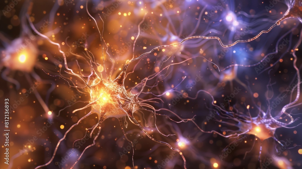 Poster the image shows a bunch of neurons in the brain that is responsible for memory and learning.