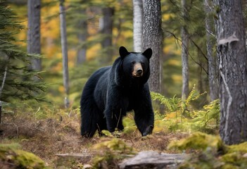 A view of a Black Bear in the forest